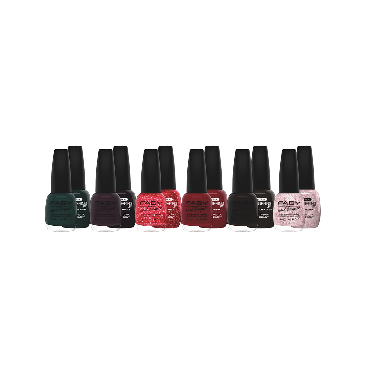 Faby Mirage Collection Kit (6 Regular Polish + 6 Lacquering Gel)
