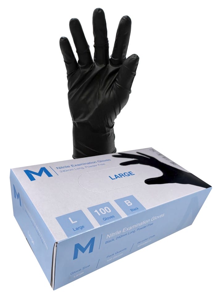 Nitrile Gloves - Black x 100