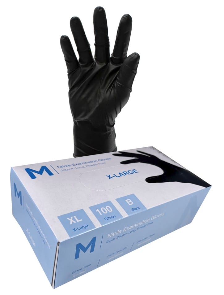 Nitrile Gloves - Black x 100