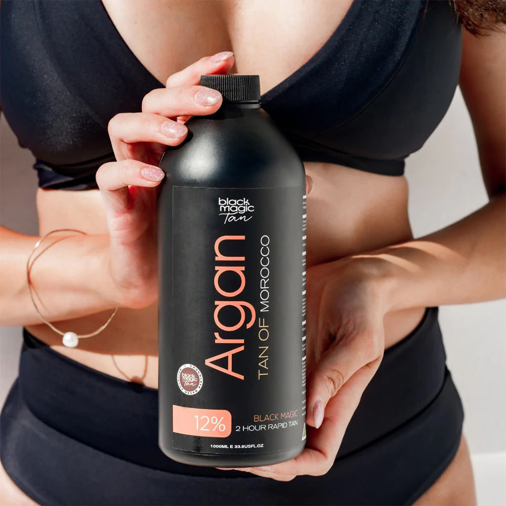 Black Magic Argan Tan 12% – Chocolate Base Spray Tan Solution 1L