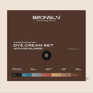 Bronsun Cream Dye Box - Hybrid Lash & Brow Starter Kit (7 Cream Shades + 2 Developer)