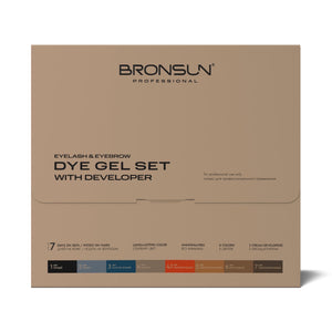 Bronsun Gel Dye Box - Hybrid Lash & Brow Starter Kit (8 Gel Shades + 2 Developer)