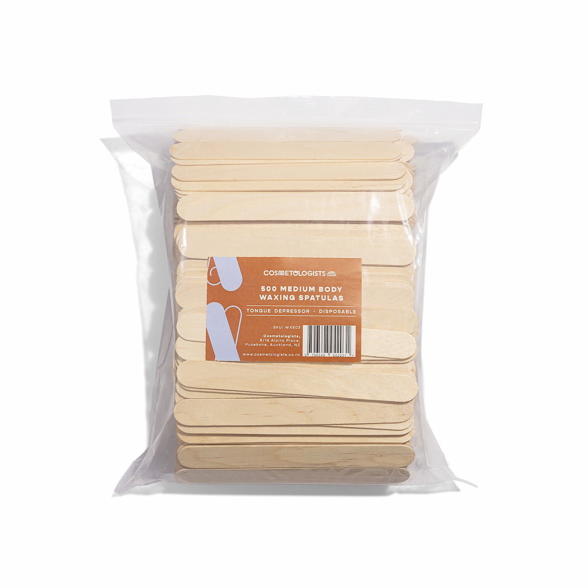 Wooden Body Spatulas (Med) - Disposable 500pk - "Tongue Depressor size"